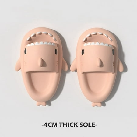 

QWZNDZGR Women Cute Shark Slippers 4cm Platform Men Indoor Bathroom Slides Couples Summer Shoes Soft Eva Female Male Beach Flip Flops