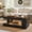 Walnut & Gray, variant on Farmhouse 2-Tier Wood Coffee Table, Rustic Center Table with LED Light, Rectangle Living Room Tables Open Storage Shelf, Wooden Tea Table for Office,Apartment