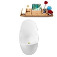 thumbnail image 4 of 68" Streamline G-80-313-GLD Soaking Glossy White Freestanding Tub and Tray With Internal Drain in Polished Gold, 4 of 13