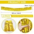thumbnail image 2 of 6 Pack 10 Feet Metallic Foil Fringe Garland Tinsel Streamers, Boriyuan Wall Hanging Fringe Backdrop Banner for Parade Floats, Wedding, Birthday, Christmas, New Year Party Decorations (Gold), 2 of 5