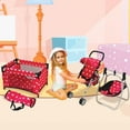 thumbnail image 5 of The New York Doll Collection 3-in-1 Baby Doll Furniture Set, Pink Hearts, Includes Stroller, Swing, 5 of 6