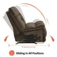 thumbnail image 4 of MCombo 38.2’’ Wide Seat Oversized Dual Motor Armless Power Rocker Recliner Chair for Living Room, Office and Home Theater, Coffee Fabric, 4 of 11