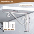 thumbnail image 2 of Uxcell 2 Pcs Soportes Decorativos para Estantes, Soportes para Estantes Flotantes de 200mm/8 Pulgadas para Estanterías de Pared, Blanco, 2 of 7