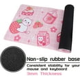 thumbnail image 4 of Kawaii Gaming Mouse Pad for Desk, Extended Large Cat Strawberry Milk Mouse Pad, Pink Mousepad XL, Cute Mouse Pad Anime, Long Big Mouse Mat, Kawaii Strawberry Decor Stuff Accessories, 31.5 X 11.8 Inch, 4 of 5