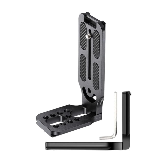 Ruiboury DSLR Camera L Bracket Vertical Camera Mount for Consumer Electronics Cameras L Black S