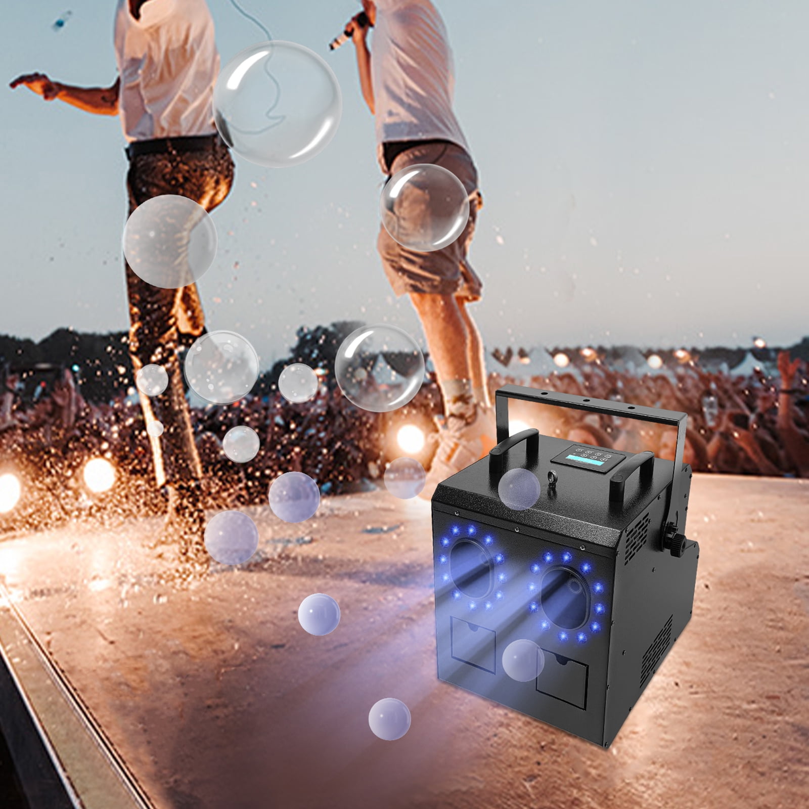 900W Bubble Fog Machine with LED Lights, DMX & Remote Control, 1L Dual Tank, Colorful Effects for Parties, Weddings, and DJ Events