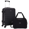 thumbnail image 2 of Wrangler Smart Luggage Set with Cup Holder, USB Port and Phone Holder, Black, 2 Piece Set, 2 of 7