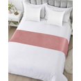 thumbnail image 5 of Bed Runner for King Size, Vintage Peach Pink Decorative Scarf Throws for Foot of Bed, Farmhouse Retro Solid Color Linen Texture Luxury Bedding Protector Slipcover Bedrunners for Hotel, 94 x 20 Inch, 5 of 6