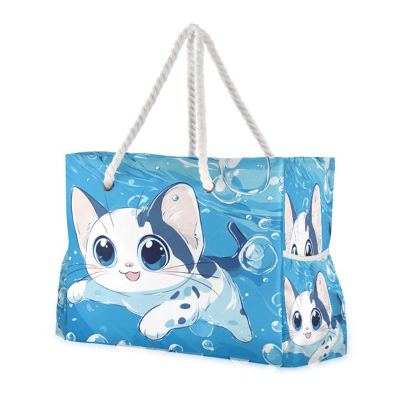 DIXRUYEE Beach Cooler Travel Tote Bags Beach Bag Fashion Bubbly Aquatic Explorer Printed