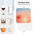 thumbnail image 6 of Sigee The Sunset of Dandelion for Water-Resistant, Heat-Resistant, Non-Slip Leather Coasters Set, Ideal for Coffee Table, Office, Bar, Home Decor-Square, 6 of 6