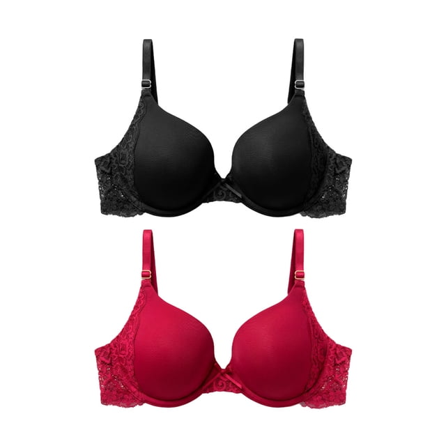 Brasier Ilusión para Dama, con Detalles de Encaje en Copa Multicolor Talla 38B, 2 Piezas