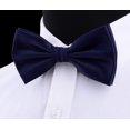 thumbnail image 3 of LAICAIW Mens Solid Color Double Fold Pre-tied Bow Tie and Pocket Square Cufflink Set with Gift Box, 3 of 6