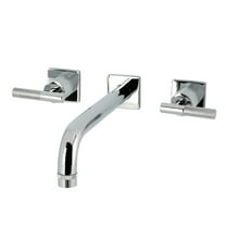 Kingston Brass KS6021KNL Convergent Two-Handle Wall Mount Roman Tub Faucet with Knurled Handle, Polished Chrome