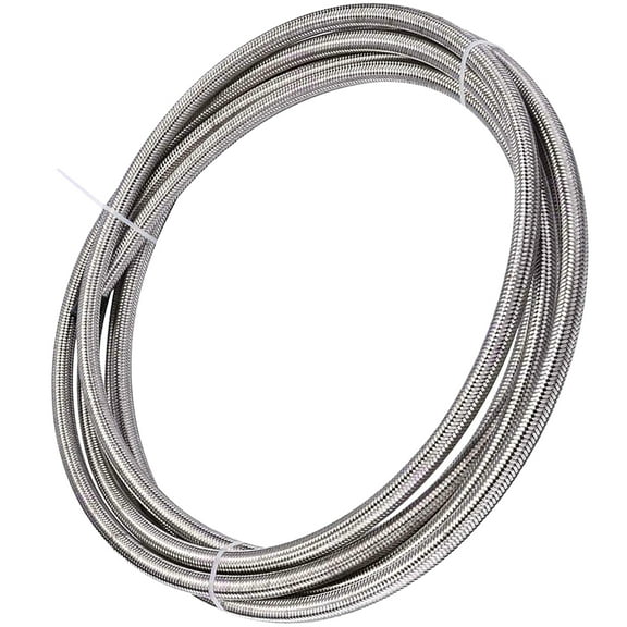 verlacod 1m 6AN Fuel Line Hose AN6 5/16" Stainless Steel Braided Fuel Hose Durable CPE Oil Gas Cooler Hose 5/16“Universal CPE Tube Oil Fuel Gas Hose Transmission Cooler Lines Hose