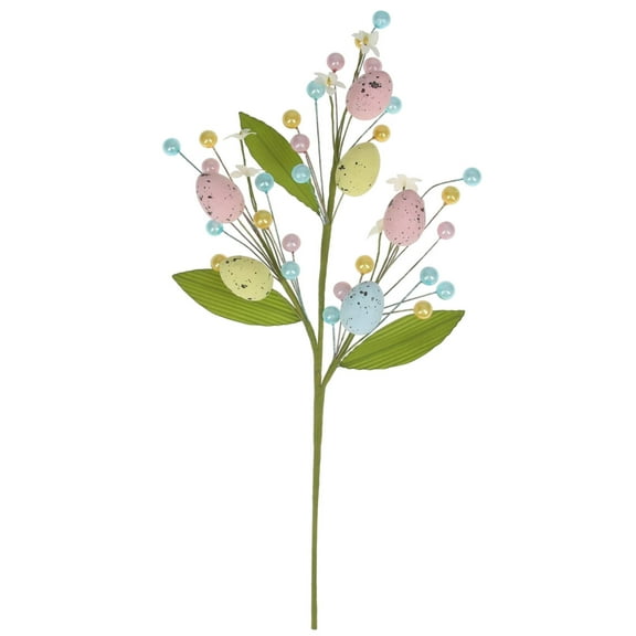 OAVQHLG3B Artificial Easter Flowers Easter Stems 16 Inch Easter Picks and Sprays with Easter Eggs and Berries and Greenery for Spring and Summer Home Table Decorations and Easter Celebrations