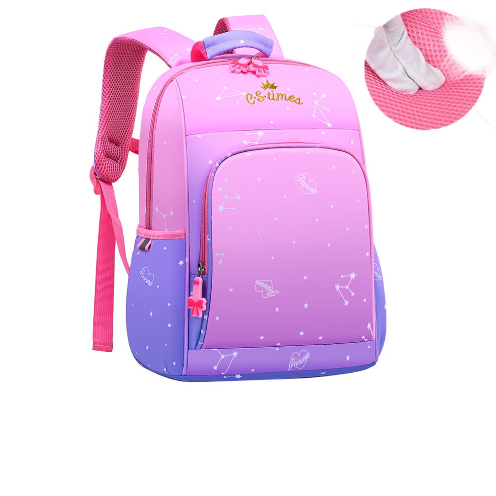 Pink Flower Fruits Shoulder Backpack Messenger Crossbody Laptop Bag Student Bookbags for Kid Girls Boys