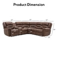thumbnail image 3 of Bonzy Home Power Reclining Sectional Sofa, Suede Fabric Corner Recliner Couch with Console, Hidden Storage, Cup Holders & USB/Type-C Ports, Chocolate, 3 of 7