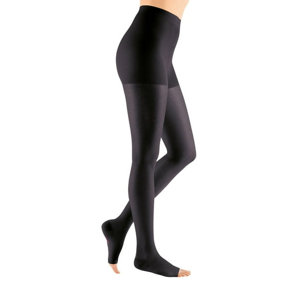 Medi Sheer & Soft Open Toe Pantyhose - 20-30 mmHg Ebony VI 396-VI-EBONY