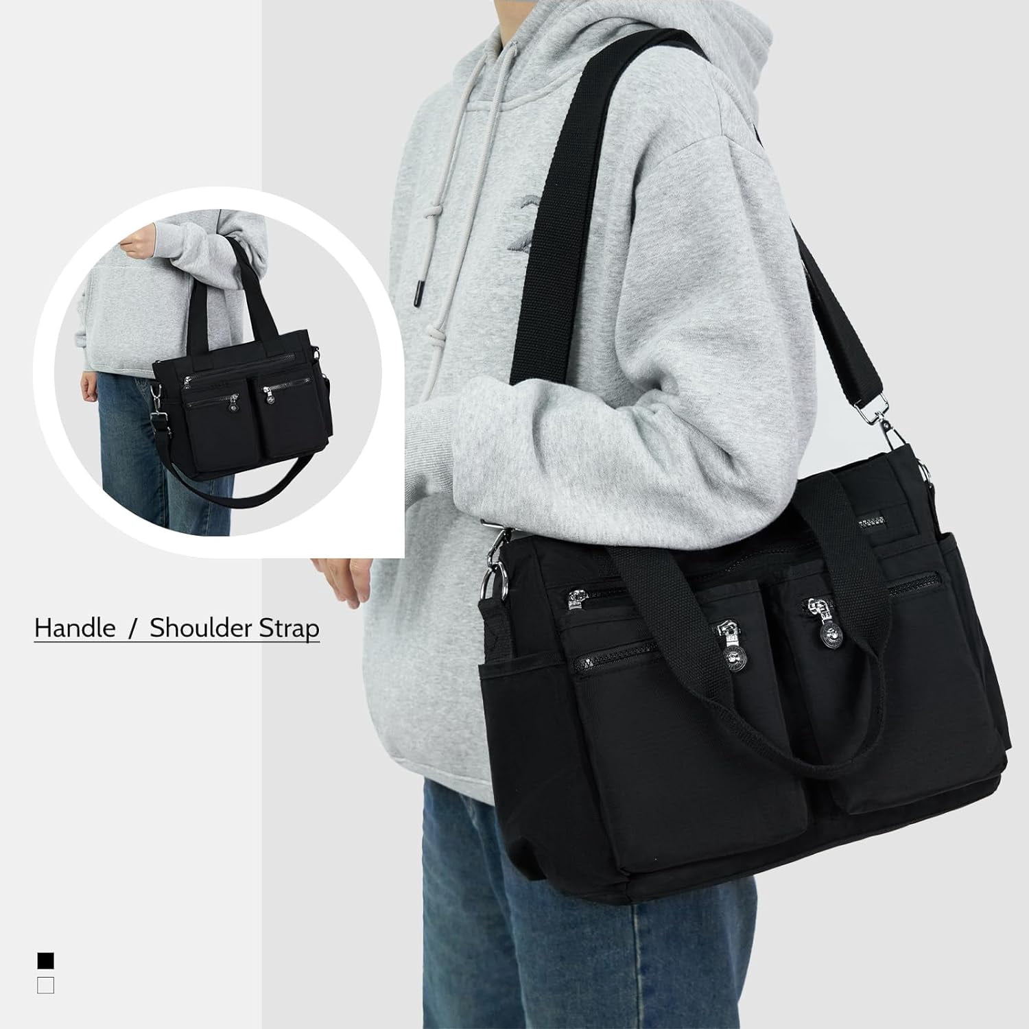 Tote Bag for Women Canvas Tote Bags Handbags for Women Crossbody Bag with Multiple Pockets