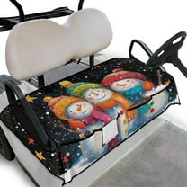 Yuyamidu Cute Snowman Golf Print Golf Cart Seat Covers with Pockets Christmas Golf Cart Seat Towel Blanket for 2-Person Seats Club Car Comfortable Golf Cart Accessories