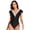 Black, variant on Women's Fly Sleeves Bikini One Piece Bathing Suit Beach Swimsuit Nylon Plain Bathing Costume S-XL