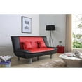 thumbnail image 2 of Pemberly Row Contemporary Faux Leather Sleeper Sofa in Black, 2 of 4