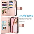 thumbnail image 5 of For iPhone 16 Pro Wallet Case with Credit Card Holder and Strap for Women Men, Tekcoo Detachable Magnetic Phone Case PU Leather Wallet Flip Folio Kickstand Cover for iPhone 16 Pro, Marble, 5 of 8