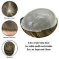 thumbnail image 5 of LYRICAL HAIR Toupee for Men 0.04-0.06mm Ultra Thin Skin Mens Toupee Hairpiece Human Hair Replacement Systems All V-Looped PU Toupee Hair for Men Natural Hairline Mens Hair Wig Units, 5 of 7