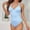 Sky Blue, variant on Summer Swimsuits for Women 2026,Women's One Piece Swimsuit V Neck Slimming Bathing Suit High Cut Cheeky Textured Swimwear
