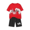thumbnail image 3 of Hrsba Boys Outfit Set Classic Round Neck Short Sleeve Top and Elastic Shorts Great Air Circulation for Outdoor Activities Children Sports Suit, 3 of 5