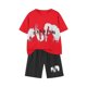 thumbnail image 1 of Odeerbi Niños Niñas Rápido Seco Atlético Conjunto Carta Linda Impresión Camiseta de Manga Corta Pantalones Cortos Ropa Deportiva Conjunto Para 3-14 Años, 1 of 5