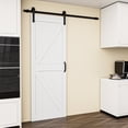 thumbnail image 2 of 30''x84''Modern K Shape Primed Sliding Barn Door with Installation Hardware Kit (Double Door & Soft Close Optional), 2 of 8