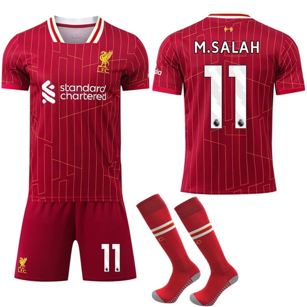 Liverpool Hemmafotbollströja Barn & Vuxen 2024-2025 Med Strumpor Nr.11 M.SALAH No.11 M.SALAH