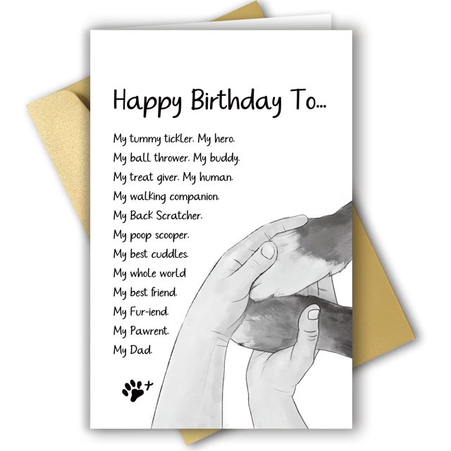 Tarjeta de cumpleaños RPJIEKINXU Romantic Dog Dad de Dog con sobre