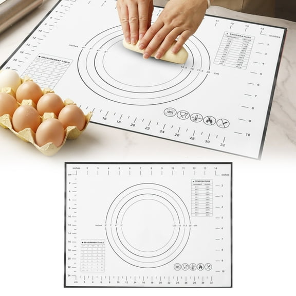 Clearance! Eguiwyn Non Slip Silicone Mat Extra Large with Measurements for Silicone Baking Mat Counter Mat Dough Rolling Mat Oven Liner