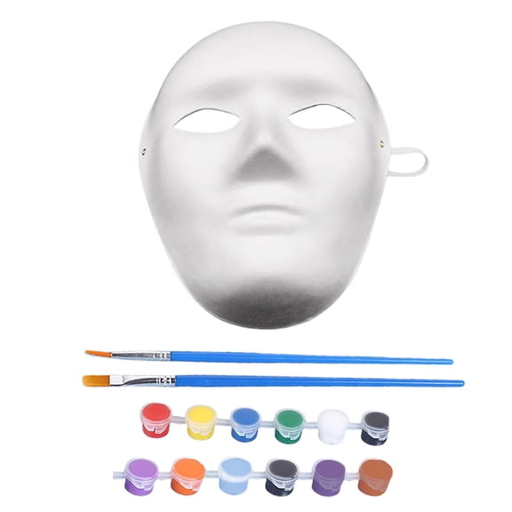 Masquerade Mask All Ages Painting Set with Acrylic Paint and Brushes for Halloween Party Craft Activities