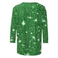 thumbnail image 4 of Daiosportswear Womens Tops 3/4 Sleeve Shirts Round Neck Loose Casual Blouses Floral Print Tshirts Trendy Business Work Top Green-D XL(XL), 4 of 5