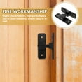 thumbnail image 2 of Black Barn Door Lock with 90 Degree Rotatable Buckle for Home Security Fits Sliding Doors, 2 of 6
