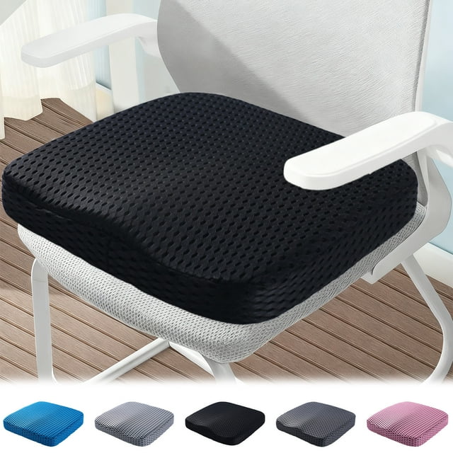 Polyester Seat Cushion 40x40x5.5cm Slow Rebound Memory Foam Universal Seat Cushion in Black with Non-Slip Grip for Office Car and Dining Chairs(1PCS) JASKFLY