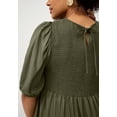 thumbnail image 3 of Ellos Plus Size Short Sleeve Smocked Bodice Midi Dress, 3 of 3