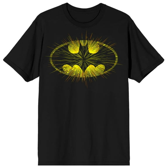 Batman Glow in the Dark Classic Logo Men's Black Graphic Tee-M