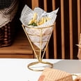 thumbnail image 3 of Soportes de acero inoxidable para conos de helado, papas fritas, exhibición de conos de comida para waffles, pizzas, charcutería, artículos para fiestas de restaurantes y cocinas., 3 of 8