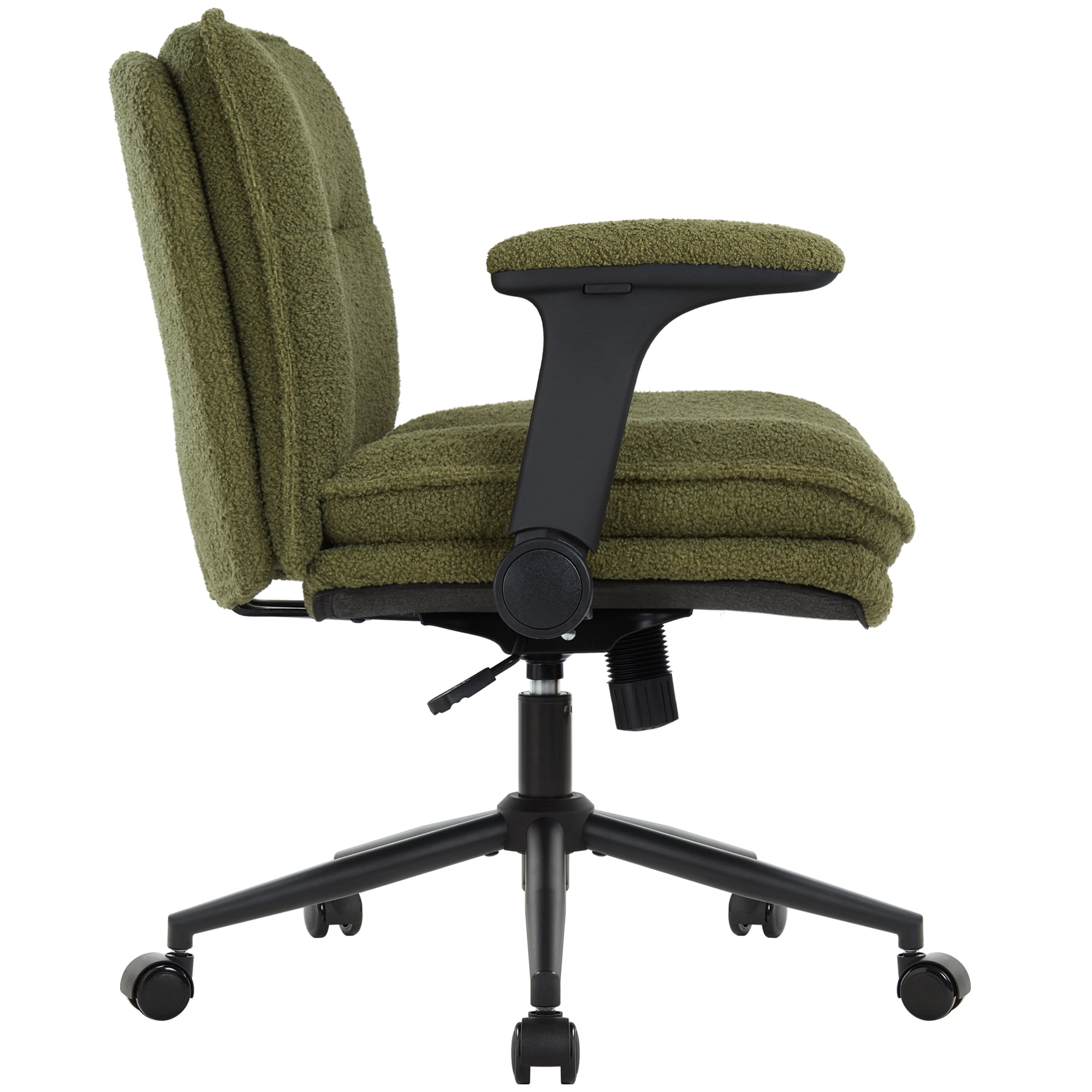 Criss Cross Chair with Wheels and Flip-Up Arms,Cross Legged Office Chair, Ergonomic Desk Chairs with Fabric Padded, Height Adjustable Wide Seat Swivel Chair for Home Office, Bedroom Vanity