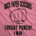 thumbnail image 2 of Womens Rock Paper Scissors Throat Punch T shirt Funny Sarcastic Humor Tee Girls Womens Graphic Tees, 2 of 9