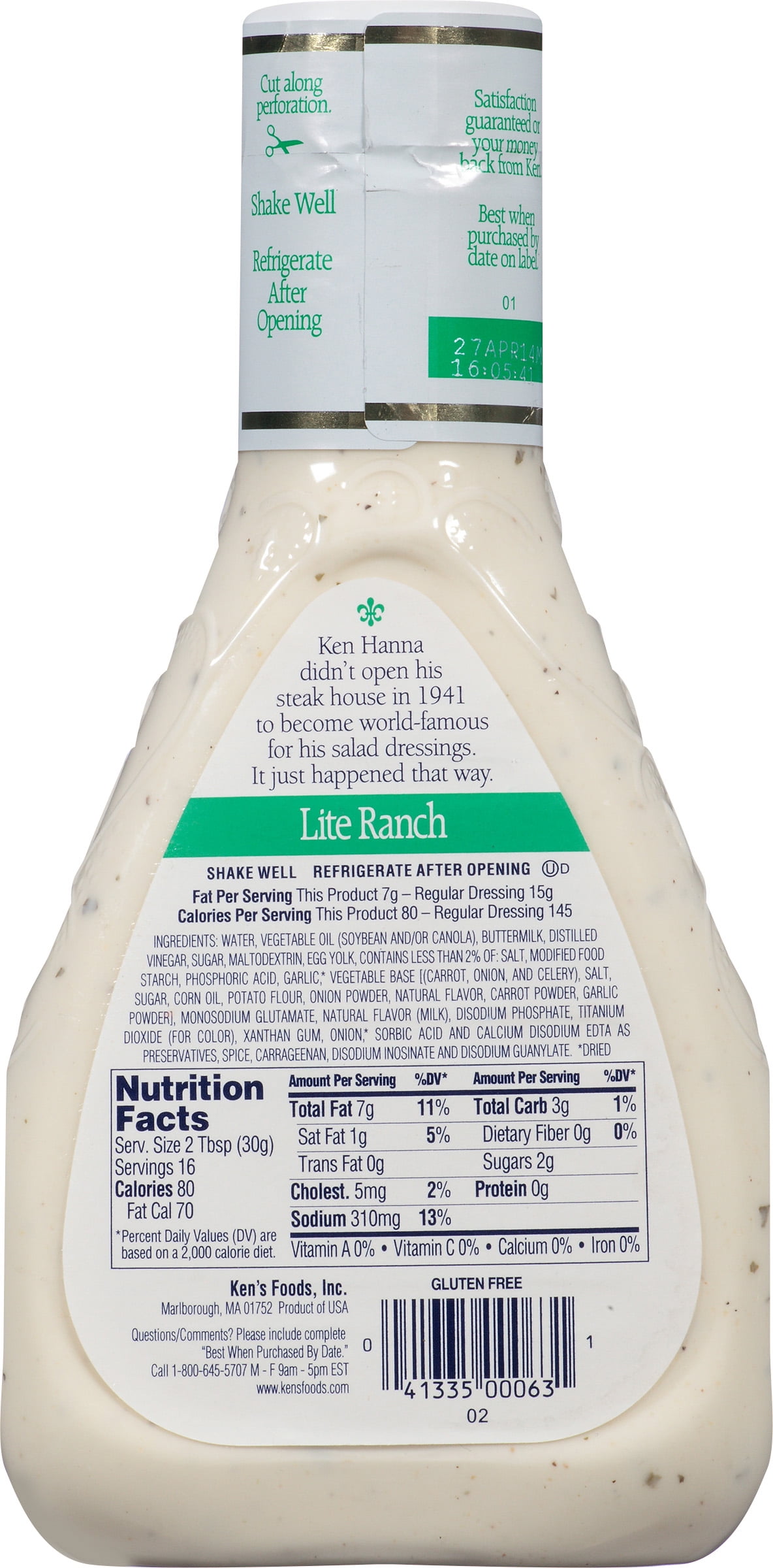 light ranch dressing calories
