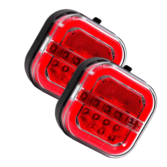 Rechargeable Magnetic Wireless LED Trailer Lights Kit, IP67 Waterproof Tow Tail Lights for Truck RV Camper Boat Caravan Turn Signal Brake Running Stop