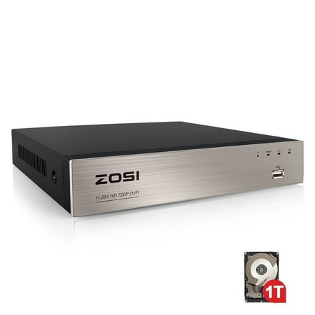 ZOSI 8 Channel 720P HD-TVI Standalone CCTV Security Surveillance DVR Recorder System 1TB Hard