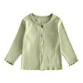 thumbnail image 2 of Ruyang Kids Girls Sweater Long Sleeve Button Down Tops Toddler Ribbed Knit Cardigan Fall School Uniform Pullover Pullover, 2 of 7