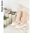 thumbnail image 3 of Girls Ballet Mary Jane Flats Toddler Kids Flower Girls Party Dress Shoes(AF308 White/12M), 3 of 5
