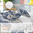 thumbnail image 2 of 3 Piece Navy White Duvet Cover Set Full Size, Microfiber Comforter/Quilt Cover with Corner Ties and 2 Pillowcases, Marble Modern Artwork All Season Soft Bedding with Zipper Closure, 2 of 8